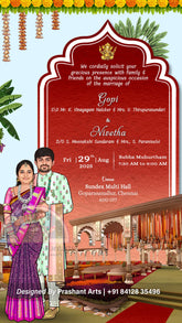 SI-001 | South Indian Wedding Invitation - Elegance Awaits